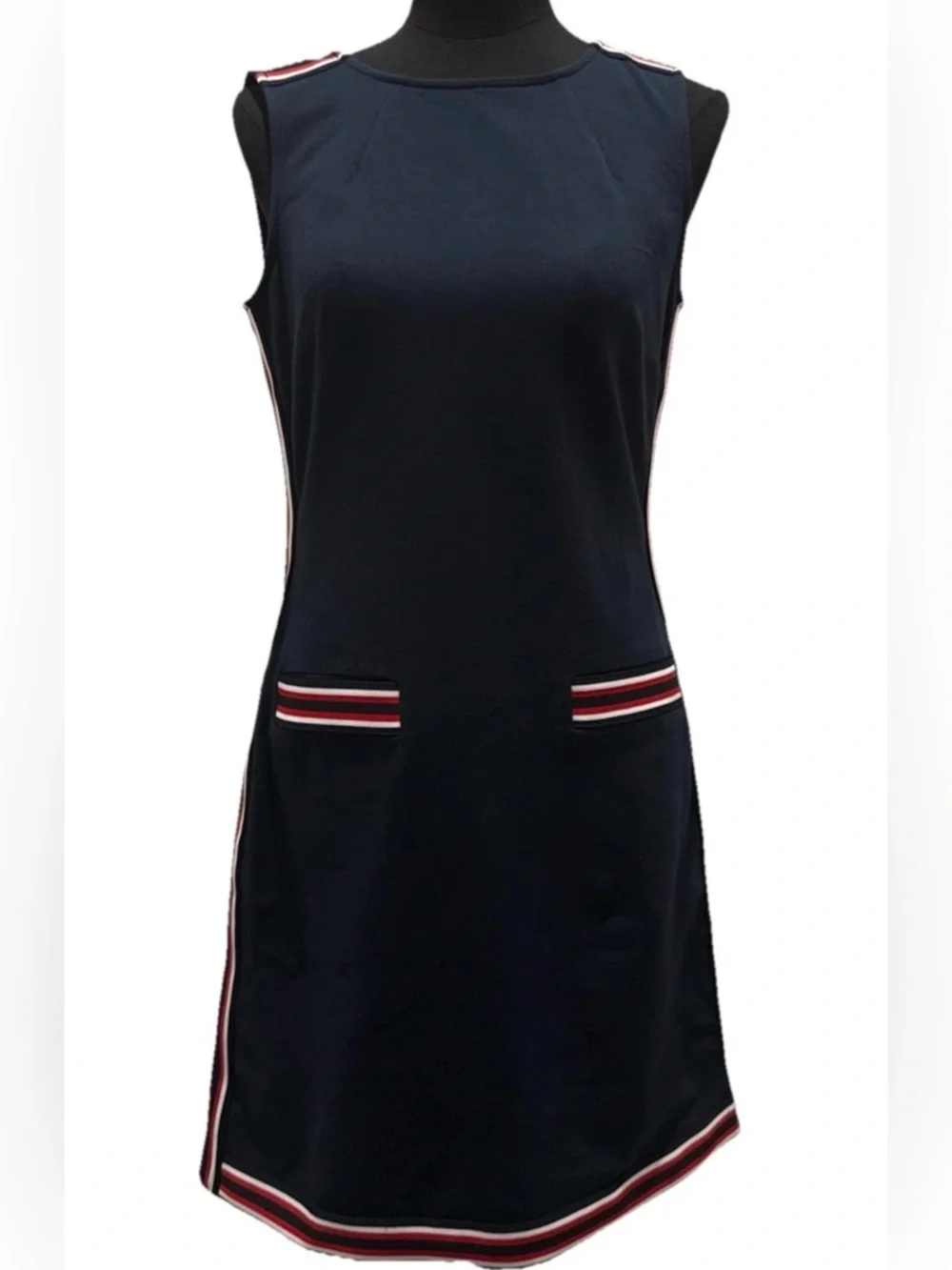 Tommy Hilfiger Women's Classic Sleeveless Navy Blue/Red/White Dress, Size 6 - Picture 1 of 13
